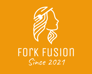 Minimalist Woman Fork logo design