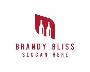 Red Wine Alcohol Bottles logo design