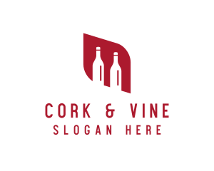 Red Wine Alcohol Bottles logo design