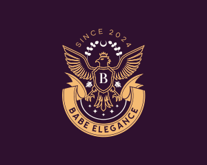 Luxury Majestic Crown Eagle logo design