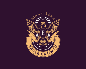 Luxury Majestic Crown Eagle logo design