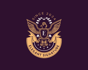 Luxury Majestic Crown Eagle logo design