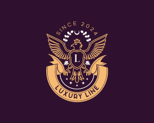 Luxury Majestic Crown Eagle logo design