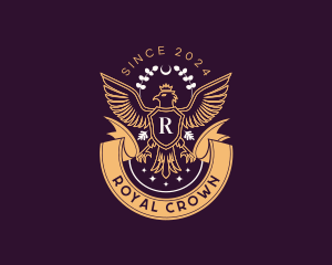 Luxury Majestic Crown Eagle logo design