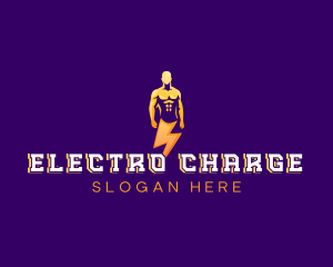 Power Electric Human logo design