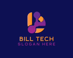 Tech Network Letter B logo design