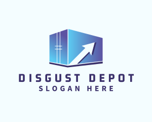 Arrow Import Cargo Container logo design