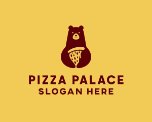 Brown Pizza Bear logo design