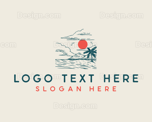 Retro Beach Holiday Logo