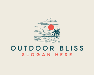 Retro Beach Holiday logo design