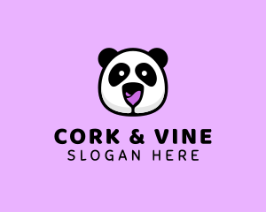 Wine Glass Panda logo design