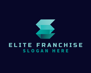 Origami Fold Geometric Letter E logo design