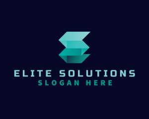 Origami Fold Geometric Letter E logo design