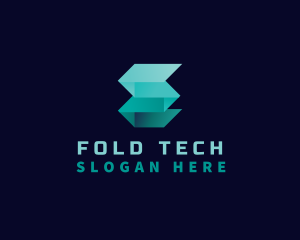 Origami Fold Geometric Letter E logo