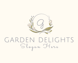 Leaf Flower Decoration Boutique logo design