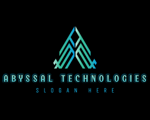 Modern Technology Letter A logo design