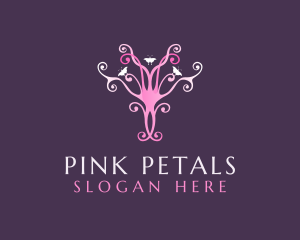 Feminine Pink Butterfly logo design