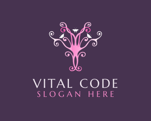 Feminine Pink Butterfly logo design