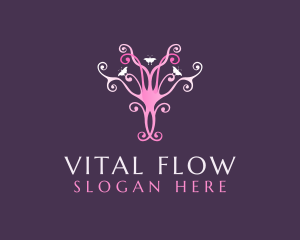 Feminine Pink Butterfly logo design