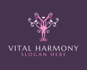 Feminine Pink Butterfly logo design