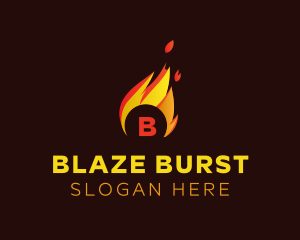 Blazing Fire Letter logo design