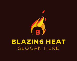 Blazing Fire Letter logo design