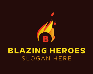 Blazing Fire Letter logo design