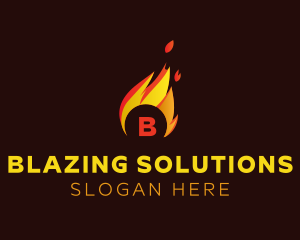 Blazing Fire Letter logo design