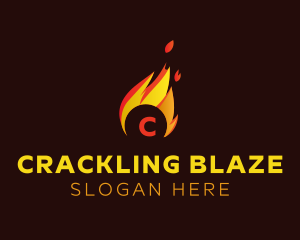 Blazing Fire Letter logo design