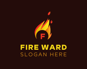 Blazing Fire Letter logo design