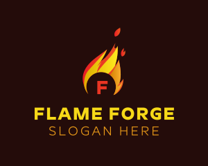 Blazing Fire Letter logo design