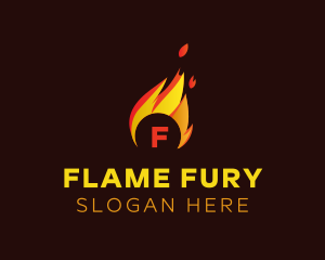 Blazing Fire Letter logo design