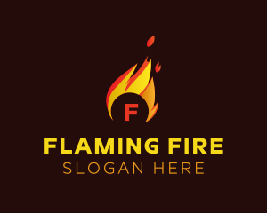 Blazing Fire Letter logo design