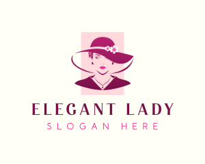 Lady Fashion Hat logo design