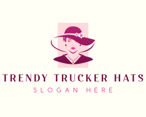 Lady Fashion Hat logo design