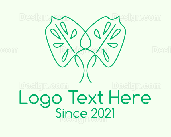 Green Minimalist Leaf Logo