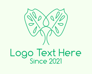 Green Minimalist Leaf logo