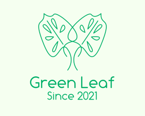 Green Minimalist Leaf logo design