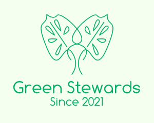 Green Minimalist Leaf logo design