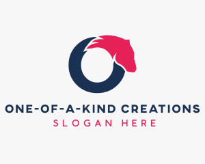 Modern O Horse logo design