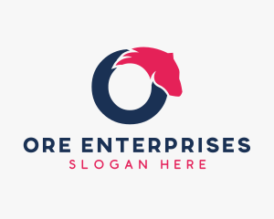 Modern O Horse logo design