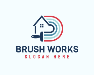 House Paint Brush Stripes logo design