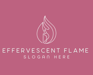 Flaming Candle Fire logo design