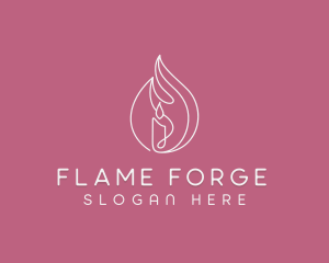 Flaming Candle Fire logo design