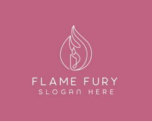 Flaming Candle Fire logo design