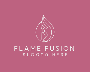 Flaming Candle Fire logo design