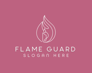 Flaming Candle Fire logo design