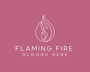 Flaming Candle Fire logo design