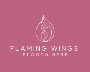 Flaming Candle Fire logo design