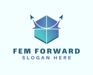 Shield Arrow Forwarding logo design